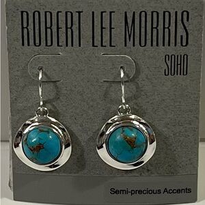 NWT Robert Lee Morris Silver and Turquoise Earrings